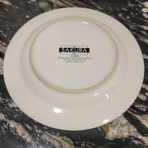 Vintage Licensed Jennifer Garant Fat Chef Salad/Dessert Plates Set Of 4 Sakura - Picture 9 of 9